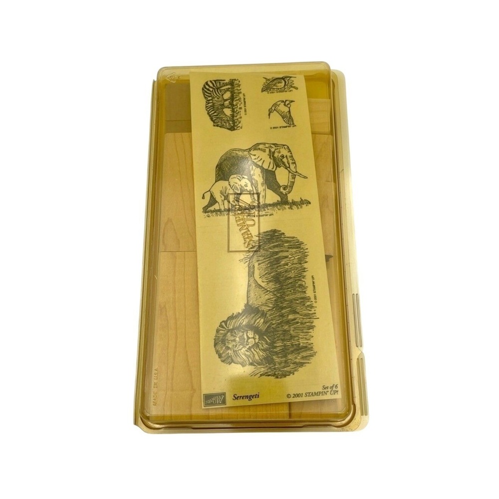 NWB VTG 2001 Stampin' Up! Serengeti Jungle Safari Wood Mounted Stamps Set‎ Of 6